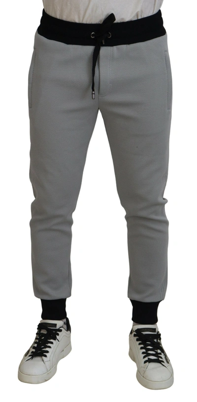 DOLCE & GABBANA DOLCE & GABBANA ELEGANT GREY JOGGER MEN'S PANTS