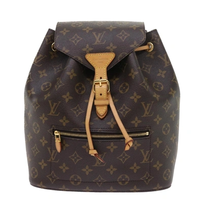 Pre-owned Louis Vuitton Montsouris Brown Canvas Backpack Bag ()