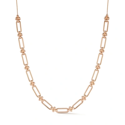 Dana Rebecca Designs Poppy Rae Pebble Link Station Necklace In Rose Gold