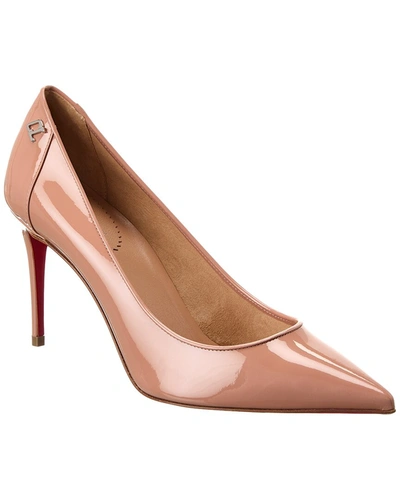 Christian Louboutin Sporty Kate 85 Patent Pumps In Neutral