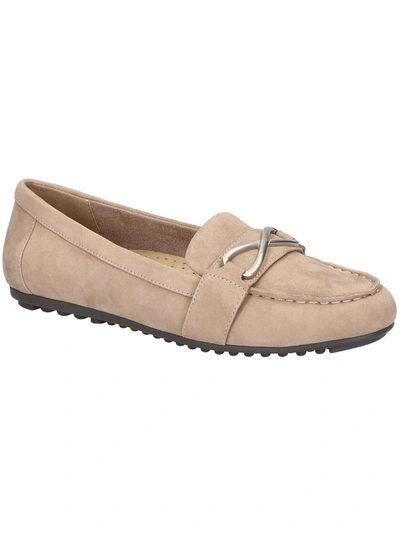 Bella Vita Womens Suede Padded Insole Loafers In Almond Suede Leather
