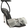 Schutz Mila Crystal Bow Ankle-strap Sandals In Black
