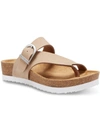 EASTLAND SHAUNA WOMENS LEATHER OPEN TOE FOOTBED SANDALS