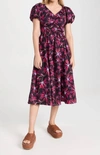 ULLA JOHNSON CECILE MIDI DRESS IN ZINNIA RED