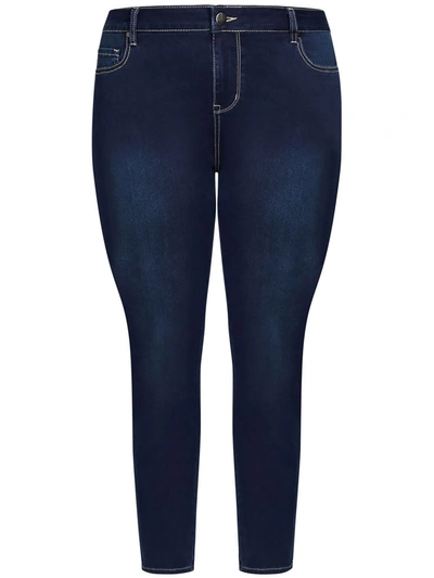 Avenue Plus Size Hi Rise Jegging Tall Length Jeans In Blue