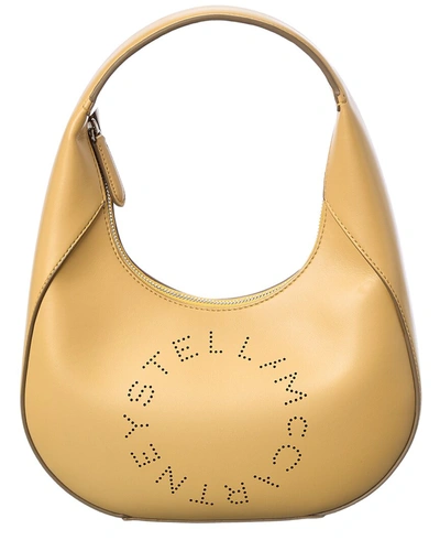 Stella Mccartney Stella Logo Small Hobo Bag In Beige