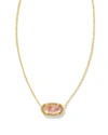 KENDRA SCOTT WOMEN'S ELISA PENDANT NECKLACE IN GOLD LIGHT PINK IRIDESCENT ABALONE