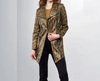 Insight Liquid Sage Leopard Print Long Metal Jacket In Multi