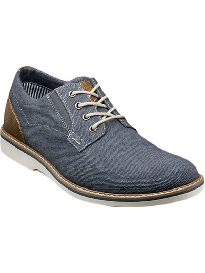 Nunn Bush Barklay Mens Canvas Lace-up Oxfords In Blue