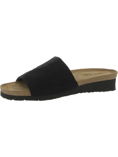 Naot Alana Womens Peep-toe Cork Slide Sandals In Black