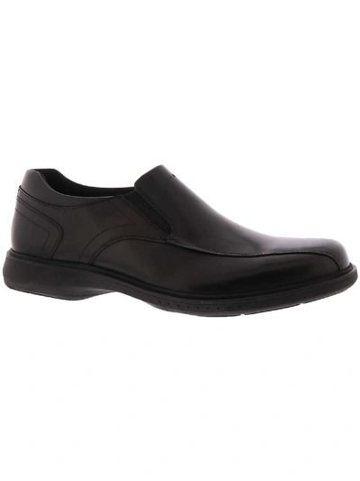 Nunn Bush Leather Slip-on Mens Slip On Flat Loafers In Black