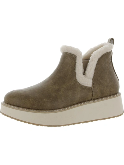 Yellowbox Korena Womens Pull On Faux Leather Ankle Boots In Grey