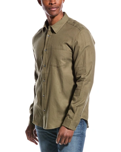 Frame Brushed Twill Shirt In Green