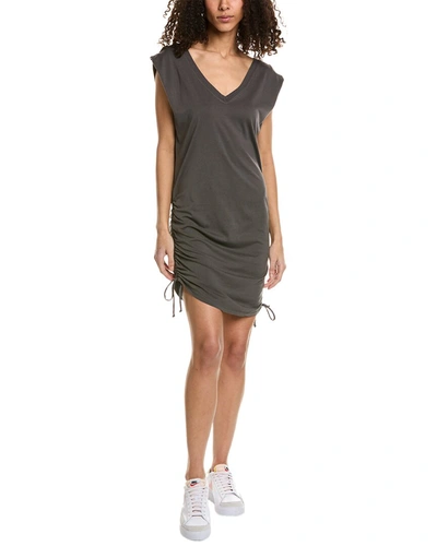 Project Social T Twilight Double V Shirred Washed Mini Dress In Black