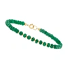 CANARIA FINE JEWELRY CANARIA EMERALD BEAD BRACELET IN 10KT YELLOW GOLD