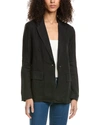 Shop Michael Stars Lottie Linen Blazer In Black