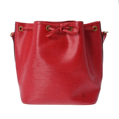 Pre-owned Louis Vuitton Petit Noé Leather Shoulder Bag () In Red