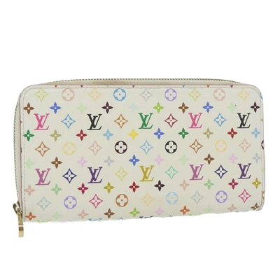 Pre-owned Louis Vuitton Zippy Wallet Canvas Wallet () In White