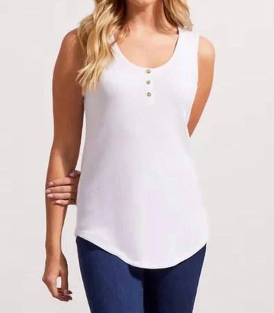 TRIBAL CAMI TANK WITH BUTTONS IN WHITE