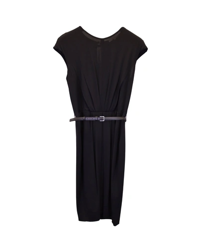 Max Mara Cocktail Dress With Belt In Black Cotton