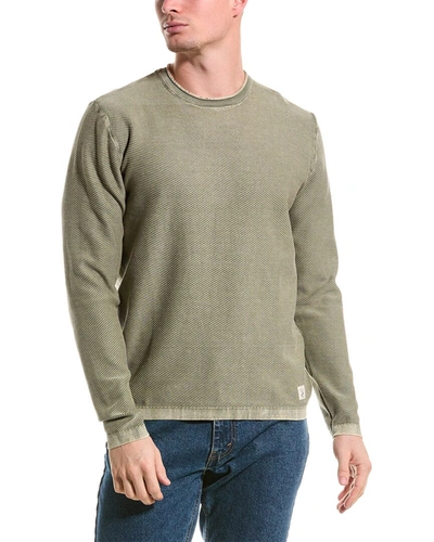 Weatherproof Vintage Twill Stonewash Crewneck Sweater In Green