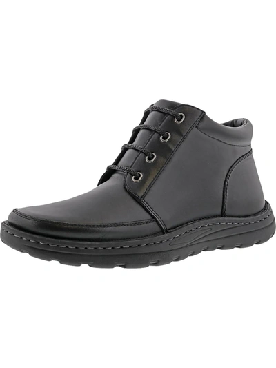 Drew Trevino Mens Leather Lace-up Athletic Shoes In Black
