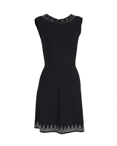 Alaïa Alaia Sleeveless Embellished Fit-and-flare Dress In Black Viscose
