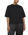 Vince Wide-sleeve Pima Cotton Crop Tee In Black