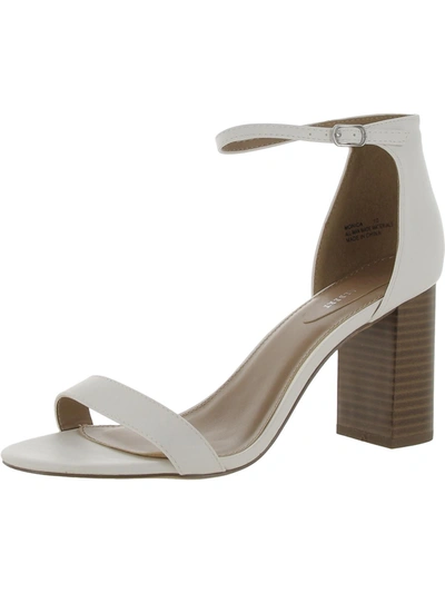 Charles Albert Monica Womens Faux Leather Ankle Strap Heels In White