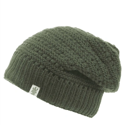 Nirvanna Designs Boho Slouch Beanie In Olive In Green