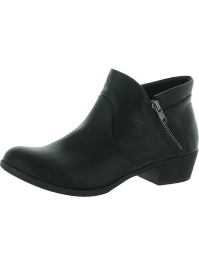 Sun + Stone Abby Womens Faux Leather Heels Ankle Boots In Black