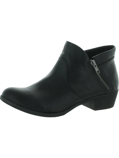 SUN + STONE ABBY WOMENS FAUX LEATHER HEELS ANKLE BOOTS
