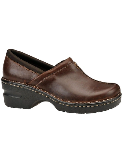 Eastland Kelsey Womens Leather Slip On Clogs In Brown