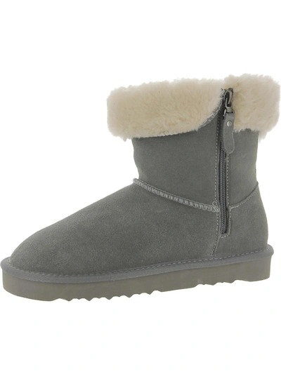 Style & Co Womens Suede Cold Weather Shearling Boots In Grey