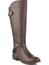 Karen Scott Leandraa Womens Faux Leather Riding Boots Knee-high Boots In Brown
