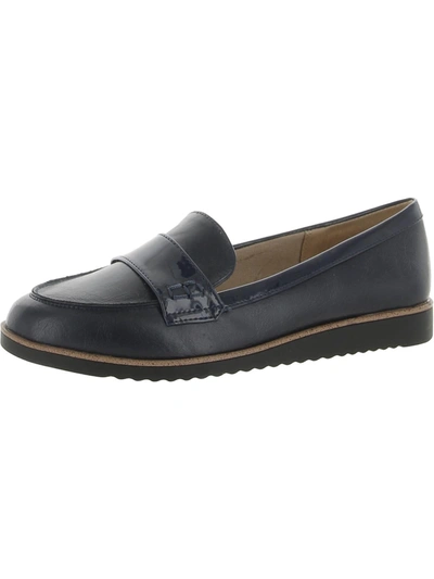 Lifestride Zee Womens Leather Casual Loafers In Black