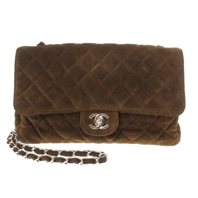 Pre-owned Chanel Flap Bag Suede Shoulder Bag () In Brown