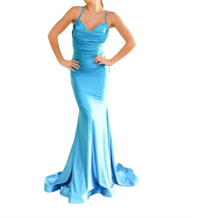 JESSICA ANGEL EVENING GOWN IN TURQUOISE