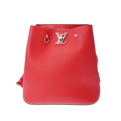 Pre-owned Louis Vuitton Lockme Leather Shoulder Bag () In Red