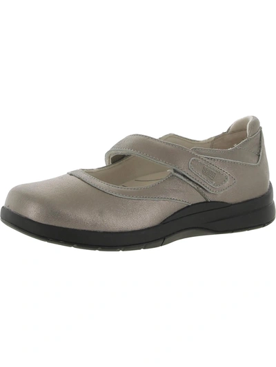 Drew Endeavor Womens Leather Slip On Mary Janes In Silver