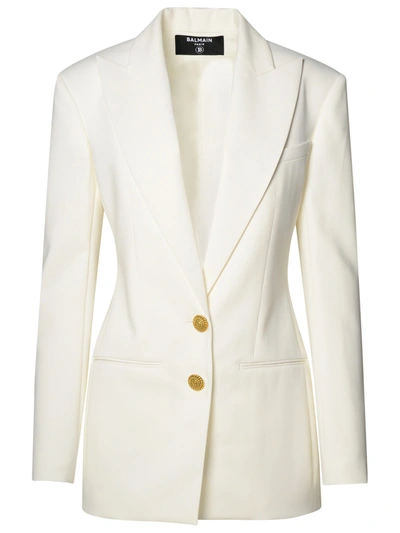 Balmain White Viscose Jacket