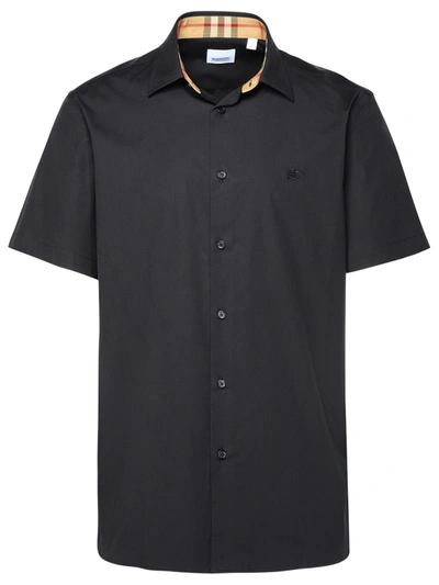 Burberry Man Black Stretch Cotton Shirt