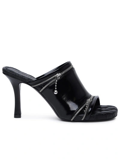 Burberry Woman  'peep' Black Leather Sandals