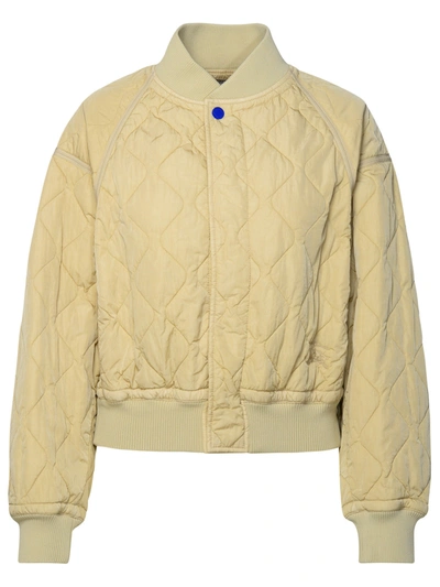 Burberry Woman Bomber Trapuntato In Cream