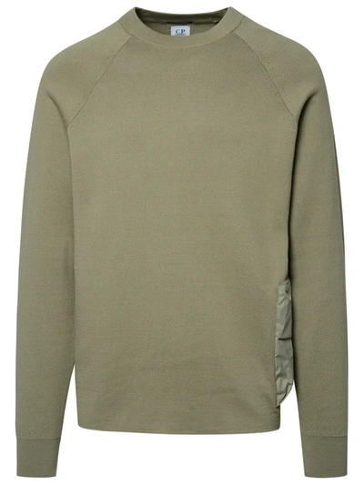 C.p. Company Man Green Cotton Blend Sweater