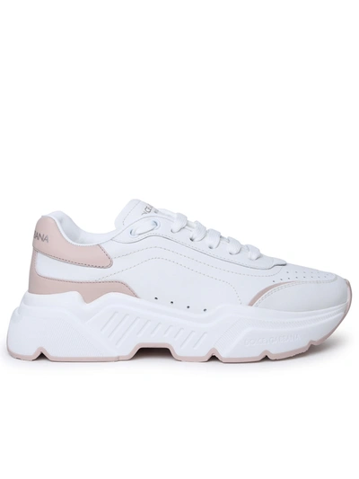 Dolce & Gabbana Woman  'daymaster' White Leather Sneakers