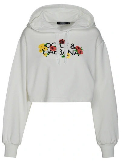 Dolce & Gabbana Woman  White Cotton Sweatshirt