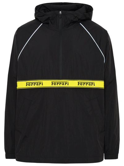 Ferrari Black Polyester Anorak Jacket