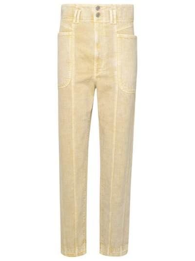 Isabel Marant Étoile Beige Cotton Tess Jeans In Cream