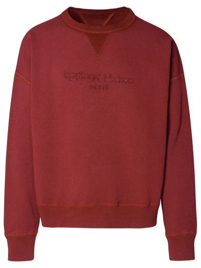 Maison Margiela Cotton Sweatshirt In Red